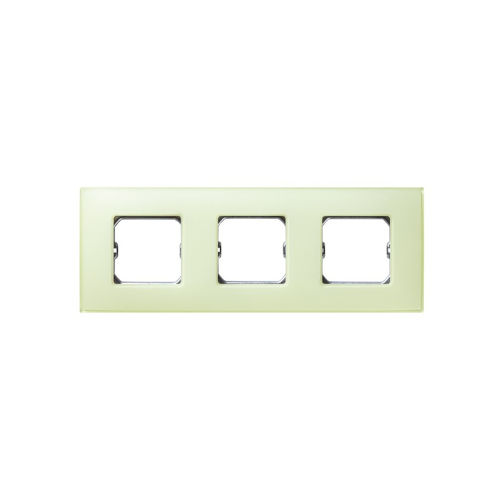 Simon 27773-61 Placa 3 Elementos (Amarillo Mate)